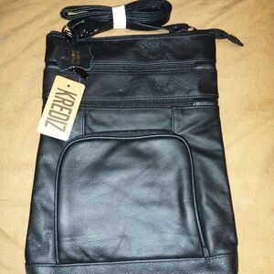 Black Leather Men's Bag